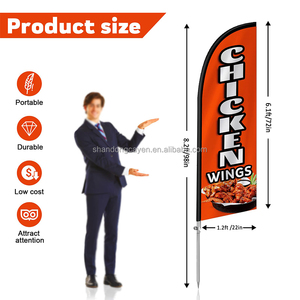 Hiển thị bay thăng hoa khuyến mại hình chữ nhật sợi gió ngoài trời hình dạng giọt nước tùy chỉnh quảng cáo bãi biển cờ đứng - Product Image 3