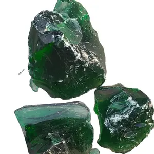 Rocas decorativas de vidrio verde oscuro