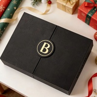 Coffret Cadeau Luxe Personnalisé Écologique pour Thé et Café, Design Portefeuille Ceinture, Double Ouverture, Estampage Or, Gaufrage Mat, Éponge