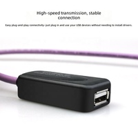 Câble d'extension USB 2.0 mâle-femelle haute flexibilité pour chaîne porte-câbles, certifié 10 millions de cycles, câble de données industriel avec amplificateur