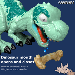 Jouet <span class=keywords><strong>dinosaure</strong></span> <span class=keywords><strong>robot</strong></span> électrique en caoutchouc avec os à mâcher, bouche ouverte, lumière et son - Product Image 5