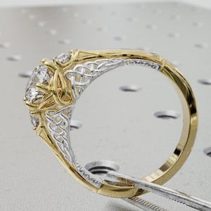 Gia Igi Gecertificeerde Hpht Lab Gegroeide Diamant 14K/18K Massief Goud Celtic Knoop Twist Band Dames Verlovingsring - Product Image 3