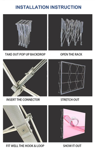 Présentoir pop-up en tissu personnalisé pour les salons professionnels Bannière de photographie de fond de fête d'anniversaire de mariage - Product Image 6