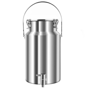 <span class=keywords><strong>Bidon</strong></span> de stockage en acier inoxydable de qualité alimentaire SS304 de 3L, 5L, <span class=keywords><strong>10L</strong></span> avec poignée, distributeur de vin, d'eau, d'huile et de boissons - Product Image 1