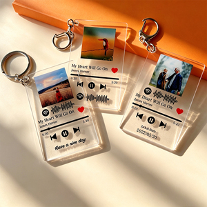 <span class=keywords><strong>Llavero</strong></span> de acrílico transparente personalizado con código <span class=keywords><strong>Spotify</strong></span> escaneable para foto, nombre de canción y texto, tendencia 2026 - Product Image 5