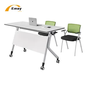 바퀴 이동식 책상 회의 접이식 회의 사무실 책상 대형 훈련 테이블