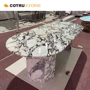 Sang trọng đá đánh bóng calacatta Viola Violet đá cẩm thạch bảng cho trong nhà bàn ăn Bàn cà phê - Product Image 4