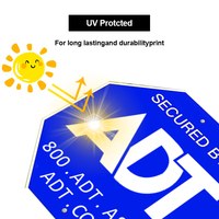 Toowin precio de fábrica seguridad patio signos y pegatinas guía personalizada proveedor azul Cctv signo Metal Adt signos y pegatinas