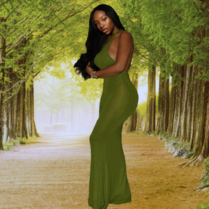 Nuevo Vestido Ajustado de una Pieza con Espalda Descubierta y Color Sólido, Diseño Moderno para Mujer - Product Image 3