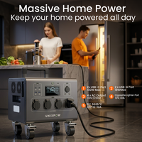 Centrale Électrique Portable OEM 3000W 3600W 6000W avec Batterie LiFePO4, Onde Sinusoïdale Pure, Générateur Solaire MPPT pour Camping et Alimentation de Secours d'Urgence