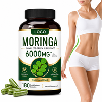 Kapsul Moringa Grosir Suplemen Herbal Superfood Label Pribadi Produsen OEM Distributor Pasokan Massal