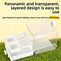 Birdstory Mangeoire automatique pour oiseaux, boîte à nourriture en PET étanche et anti-humidité, avec bac de bain externe spécial pour perroquets