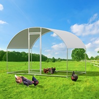 Vente Flash : Poulailler Dôme Détachable Taille Personnalisable en Acier Galvanisé avec Bâche Imperméable pour l'Élevage Extérieur de Poulets et Canards