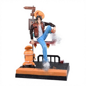 Statue de collection inspirée de Portgas <span class=keywords><strong>D</strong></span>. <span class=keywords><strong>Ace</strong></span>, 28,5 cm, style streetwear, avec base de scène et têtes interchangeables, pour collection <span class=keywords><strong>d</strong></span>'anime - Product Image 1
