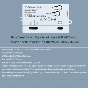 <span class=keywords><strong>Tuya</strong></span> Smart Wifi Switch Module 5V 12V <span class=keywords><strong>RF</strong></span> <span class=keywords><strong>433</strong></span> Radio Télécommande 1 Canaux Inching Relay pour Alexa Google Smart Home - Product Image 6