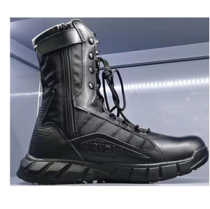 รองเท้าบูททะเลทรายน้ำหนักเบาสีดำ TSB0109 ขนาด 9.5 นิ้ว พื้นรองเท้า PU หนังวัวกลับ รองเท้าคอมแบท - Product Image 4