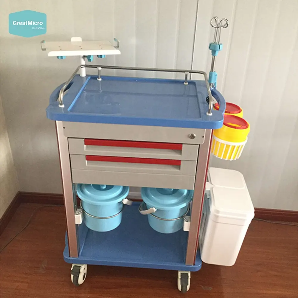 Hospital Cart Emergency Trolley Medical Crash Cart With Drawers OEM Ambulance Equipment Prices Hospital Furniture Hospital Furniture 4 Castors