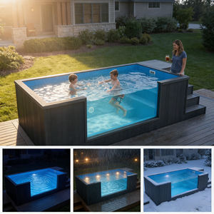 Piscina Familiar Rectangular de Fibra de Vidrio, Piscina Prefabricada, Spa, Piscina Fría, Piscina para Broncearse - Product Image 3