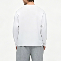Custom T-shirt Heren 100% Katoen T-shirt Luxe Kwaliteit Rib O-hals Lange Mouw Zwaargewicht Streetwear 100% Katoenen T-shirt voor Heren