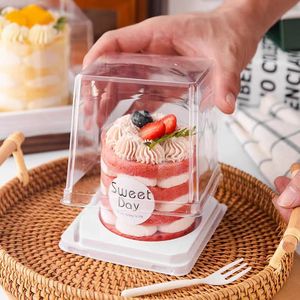 Thuận tiện vuông Bánh hộp bán buôn xách tay mini hộp nhựa bánh Takeaway container với dân gian - Product Image 3