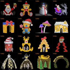 Toprexdecor Commercial IP65 LED Motif Lumineux Extérieur Bonhomme de Neige Père Noël Cadre <span class=keywords><strong>Selfie</strong></span> Sculpture pour Rue Commerciale - Product Image 3