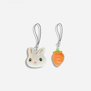 Plush Cartoon Keychain <b>Cat</b> Fish Rabbit Carrot Dolls Plush Toys Kids Cute Fluffy Animal Schoolbag Pendant - Product Image 2