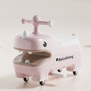 Factory Wholesale Ride on Plastic Toy Car Kids <strong>Wiggle</strong> Swing Car Dinosaur Four-Wheel <strong>Scooter</strong> for Indoor Outdoor Play - Product Image 1