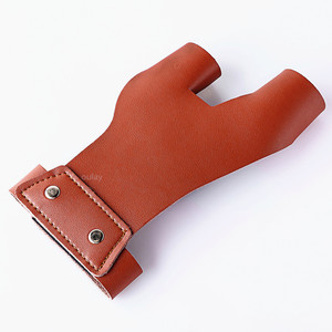 Sarung pelindung tangan kulit, sarung panahan berburu jari tradisional pelindung gigi 2 jari untuk kulit berburu tangan kiri - Product Image 1