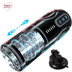 Godet de masturbation automatique pour <span class=keywords><strong>homme</strong></span> avec fonction de temporisation et double canal, Godet de masturbation de poche vaginale, Jouet sexuel pour hommes, Articles pour adultes - Product Image 1