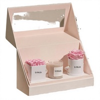 Bouquet de 4 roses éternelles classiques roses parfumées avec écran LED – Cadeau du Nouvel An en gros