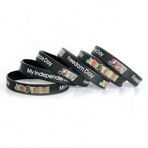 Bracelet en silicone Fête de l'Indépendance, Bracelet de poignet en silicone Joyeux Fête de la Liberté de juin, Bracelet de fête pour la Fête de l'Indépendance - Product Image 5