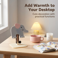 Support de téléphone en acrylique en forme d'éléphant, personnalisable en usine, réglable, pliable, anti-renversement, pour cadeaux créatifs de marque