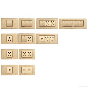 Ensamblaje de panel dorado para tomacorriente de pared estándar americano, tomacorriente de pared de 6 pines, interruptor de luz eléctrico - Product Image 6