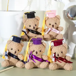 Songshan Toys wholesale mini graduation day presents souvenir decoration small teddy bear soft plush keychain gift for students