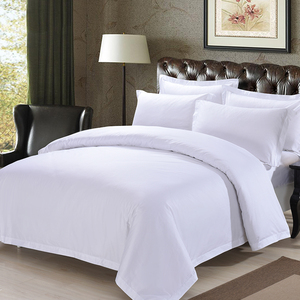 Technics Woven Plain 300tc 100% Cotton Eco-Friendly Wearable White <strong>Stripe</strong> King Size <strong>Bedding</strong> <strong>Set</strong> for 5 Star Hotel Use - Product Image 3