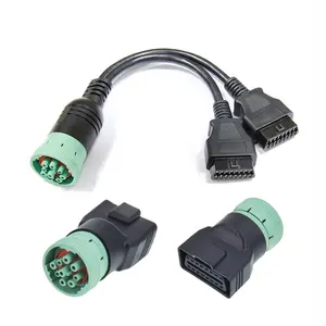 מותאם אישית מכונית j1939 9 9pin כדי obd2 obidi 16 פין מחבר נקבה obd2 y splitter כבל תיל חשוף עבור משאית gps משאית