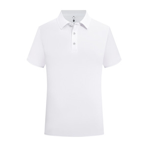 Polo Shirt Solid Color Short Sleeve Quick Dry Polyester Daily Wear - Product Image 1