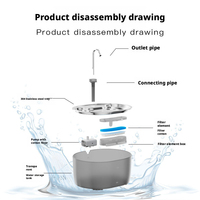 Fontaine à eau intelligente pour animaux de compagnie en acier inoxydable 304 de 3,2 L, durable, en plastique, avec capteur, ultra silencieuse (20 dB), circulation d'eau, pour chats et chiens, usage intérieur