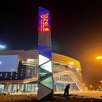 Panneau Totem Extérieur Autoportant Personnalisé par le Fabricant avec Cadre en Alliage d'Aluminium et Source Lumineuse LED pour Signalisation de Guidage