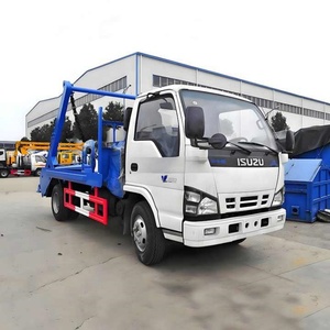 Factory Price ISUZU 600P Swing Arm Garbage Truck 4X2 5cbm Skip Loader <b>Refuse</b> Collector Garbage Truck for Sale - Product Image 3
