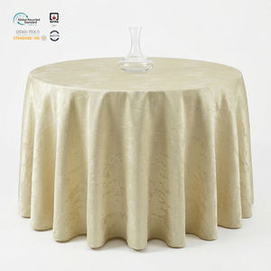 Mantel de Poliéster Jacquard Negro Premium de 90x132 Pulgadas, Impermeable y Ecológico para Cenas Elegantes, Bodas y Banquetes - Product Image 1