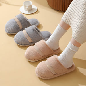 Pantoufles légères et douces personnalisées à marque privée, avec nœud en dentelle, antidérapantes, logo brodé, pour la maison, hiver et printemps - Product Image 4