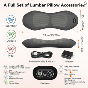 Massageador de Costas Smooth Spine Triple Fusion com Cabo USB, Aquecido, Vibração e Tração para Alívio da Dor em Tecidos Profundos - Product Image 6