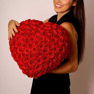 Venta al por mayor 2025 Día DE LA Madre rosas preservadas nuevos productos Ideas Color personalizado 100 flor eterna para siempre rosas cúpula en caja de corazón - Product Image 2