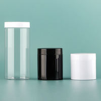 Bocaux en plastique PET transparent sans BPA, à large ouverture, 100 ml, 200 ml, 1100 ml, pour le stockage alimentaire, avec couvercle à vis, vente en gros