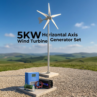 Kit Système Éolien 5KW 48V Direct Usine, Contrôleur et Onduleur Intégrés pour Maison Hors Réseau