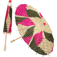 Parapluie personnalisé avec logo, tissage de fleurs colorées éthiopiennes, parapluie avec logo pour les événements et les mariages