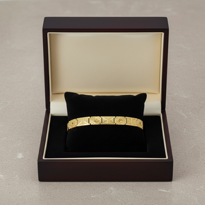 Traditional 22K Elegant Gold Bracelet with Geometric Design <b>for</b> <b>Men</b> and Women Fashion Accessories - Product Image 2