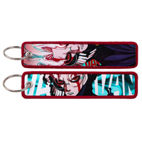 Porte-clés rectangulaire en alliage de zinc avec motif animal, tissage UV, décoration en tissu, style dessin animé, haute vitesse, pour fête, thème belle-mère Dandadan