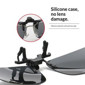 Lunettes de soleil polarisées UV400 à clipser en métal, forme carrée et rectangulaire, pour femmes et hommes, vente en gros, mode 026 - Product Image 2